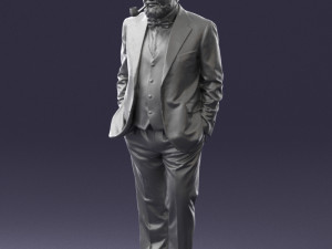 old man in pose 0172 3D Model