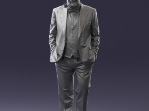old man in pose 0172 3D Model