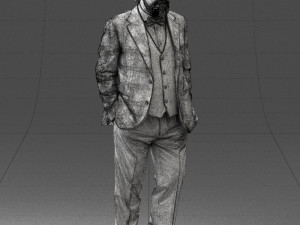 old man in pose 0172 3D Model