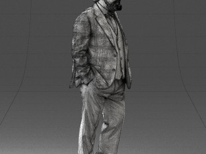 old man in pose 0172 3D Model
