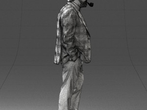 old man in pose 0172 3D Model