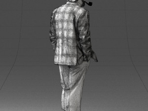 old man in pose 0172 3D Model