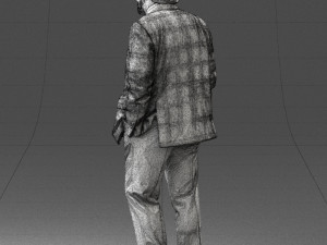 old man in pose 0172 3D Model