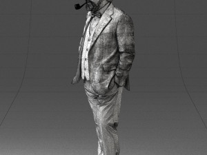 old man in pose 0172 3D Model