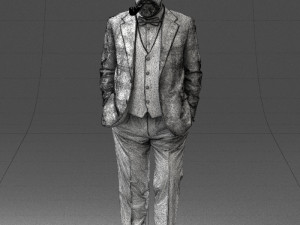 old man in pose 0172 3D Model