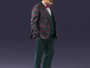 000508 Elegant Older Man with Pipe Stylish Gentleman Character 3d print ready 3D Print Model