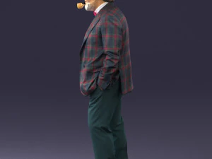 000508 Elegant Older Man with Pipe Stylish Gentleman Character 3d print ready 3D Print Model
