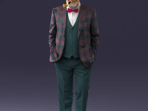 000508 Elegant Older Man with Pipe Stylish Gentleman Character 3d print ready 3D Print Model