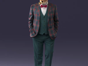 000508 Elegant Older Man with Pipe Stylish Gentleman Character 3d print ready 3D Print Model