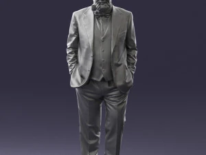 000508 Elegant Older Man with Pipe Stylish Gentleman Character 3d print ready 3D Print Model
