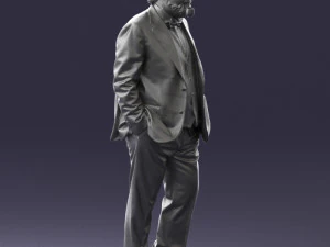000508 Elegant Older Man with Pipe Stylish Gentleman Character 3d print ready 3D Print Model