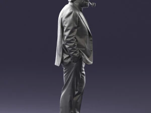 000508 Elegant Older Man with Pipe Stylish Gentleman Character 3d print ready 3D Print Model