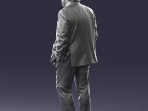 000508 Elegant Older Man with Pipe Stylish Gentleman Character 3d print ready 3D Print Model
