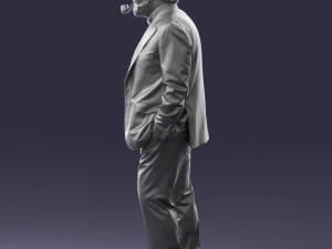 000508 Elegant Older Man with Pipe Stylish Gentleman Character 3d print ready 3D Print Model