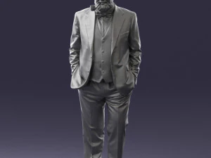 000508 Elegant Older Man with Pipe Stylish Gentleman Character 3d print ready 3D Print Model