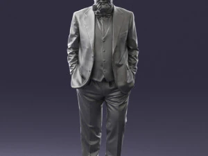 000508 Elegant Older Man with Pipe Stylish Gentleman Character 3d print ready 3D Print Model