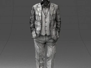 000508 Elegant Older Man with Pipe Stylish Gentleman Character 3d print ready 3D Print Model