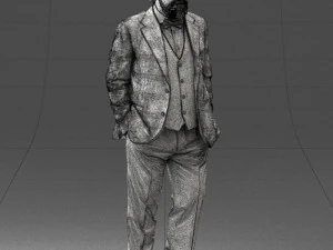 000508 Elegant Older Man with Pipe Stylish Gentleman Character 3d print ready 3D Print Model