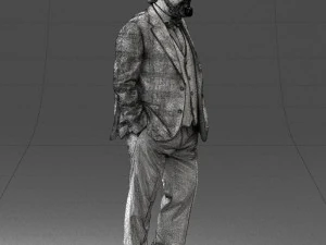 000508 Elegant Older Man with Pipe Stylish Gentleman Character 3d print ready 3D Print Model
