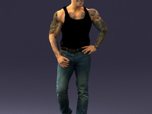 man in t-shirt 0174 Modèle 3D
