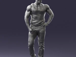 000510 Tattooed Man Standing Urban Male Character 3D Model