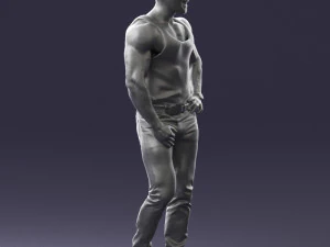 000510 Tattooed Man Standing Urban Male Character 3D Model