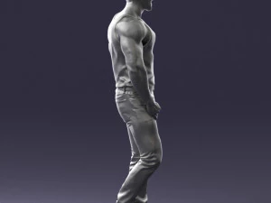 000510 Tattooed Man Standing Urban Male Character 3D Model