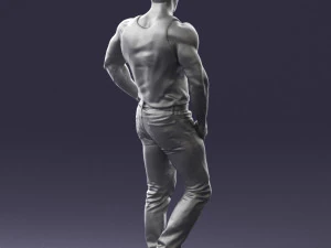 000510 Tattooed Man Standing Urban Male Character 3D Model