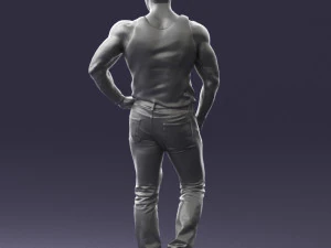 000510 Tattooed Man Standing Urban Male Character 3D Model