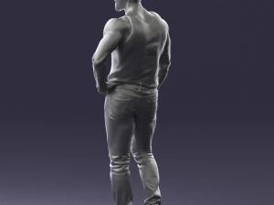 000510 Tattooed Man Standing Urban Male Character 3D Model
