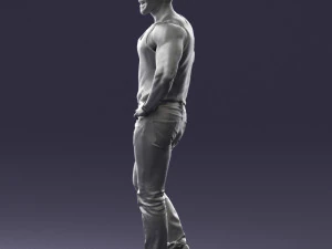 000510 Tattooed Man Standing Urban Male Character 3D Model