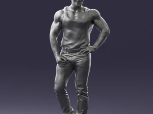 000510 Tattooed Man Standing Urban Male Character 3D Model