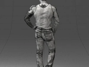 000510 Tattooed Man Standing Urban Male Character 3D Model