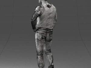 000510 Tattooed Man Standing Urban Male Character 3D Model