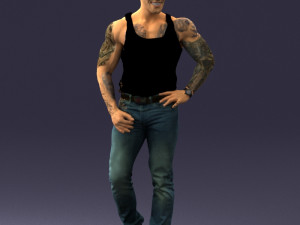 man in t-shirt 0174 3d print ready 3D Print Model