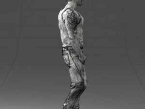 000510 Tattooed Man Standing Urban Male Character 3D Print Model