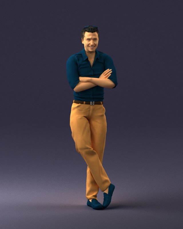 man in pose 0175 3D Модель .c4d .max .obj .3ds .fbx .stl .blend 