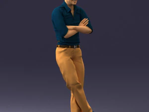 000511 Casual Stylish Man Standing Confident Male Character 3D Model