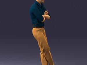 000511 Casual Stylish Man Standing Confident Male Character 3D Model