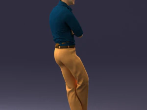 000511 Casual Stylish Man Standing Confident Male Character 3D Model