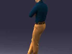 000511 Casual Stylish Man Standing Confident Male Character 3D Model
