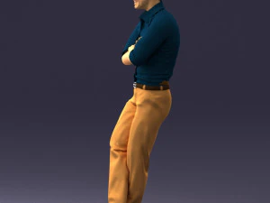 000511 Casual Stylish Man Standing Confident Male Character 3D Model