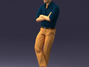 000511 Casual Stylish Man Standing Confident Male Character 3D Model