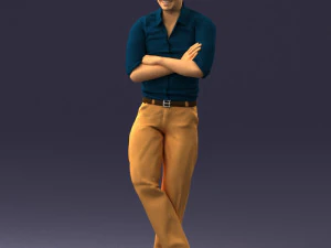 000511 Casual Stylish Man Standing Confident Male Character 3D Model
