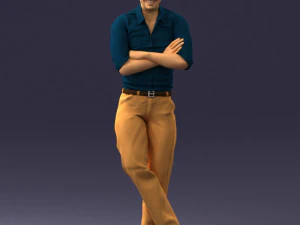 000511 Casual Stylish Man Standing Confident Male Character 3D Model