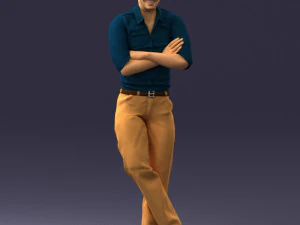000511 Casual Stylish Man Standing Confident Male Character 3D Model