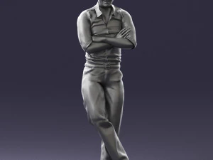 000511 Casual Stylish Man Standing Confident Male Character 3D Model