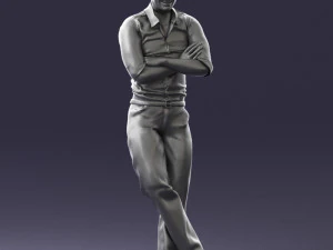 000511 Casual Stylish Man Standing Confident Male Character 3D Model