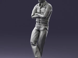 000511 Casual Stylish Man Standing Confident Male Character 3D Model