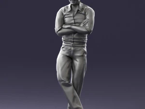 000511 Casual Stylish Man Standing Confident Male Character 3D Model